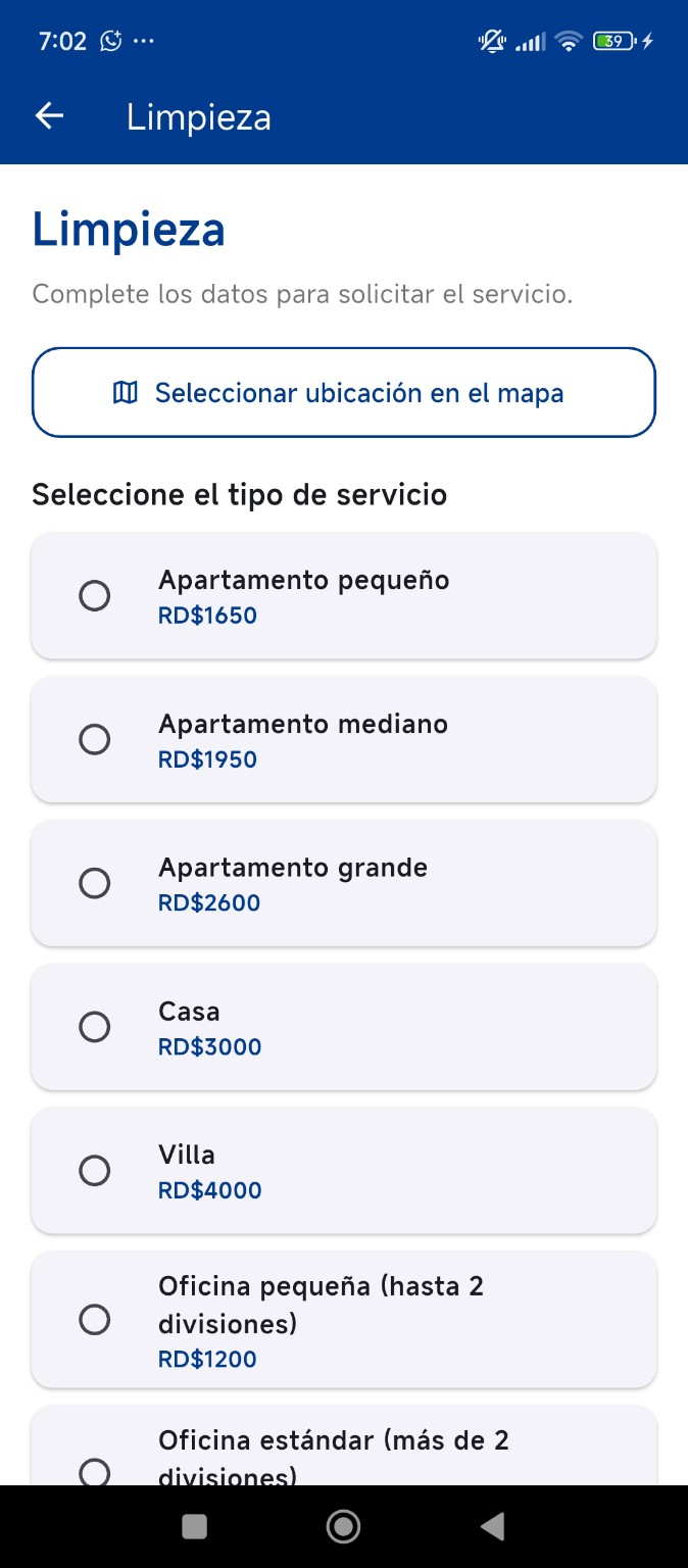 Opciones de limpieza en SUOG RD